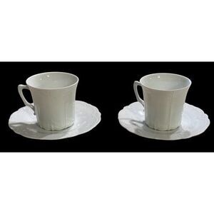 Hutschenreuther Germany Baronesse White Coffee Cup & Saucer MINT Never Used